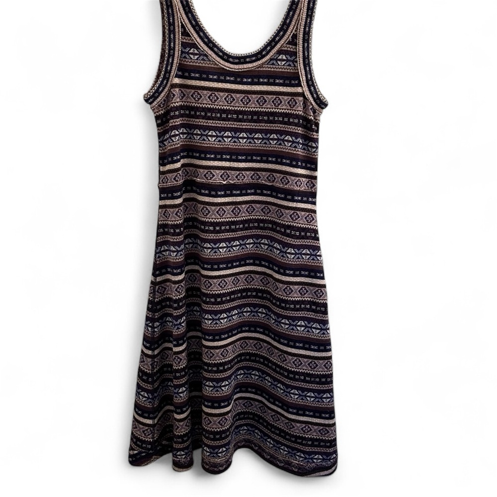 Free People Fair Isle Sweater Dress Gradient Stripe Sleeveless Wool Blend Medium
